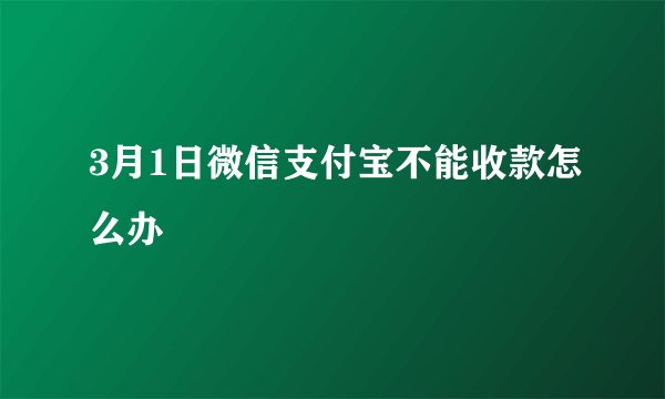 3月1日微信支付宝不能收款怎么办