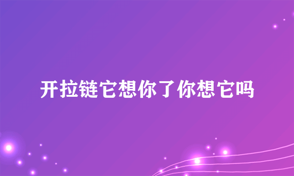 开拉链它想你了你想它吗