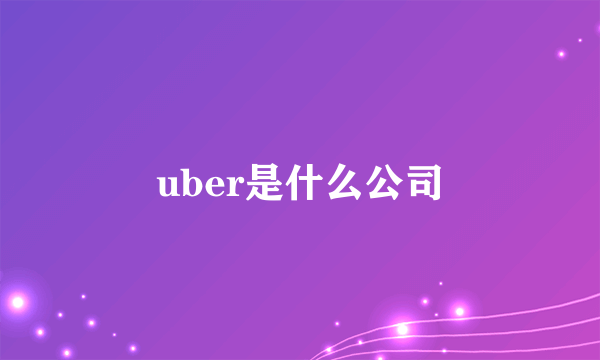 uber是什么公司