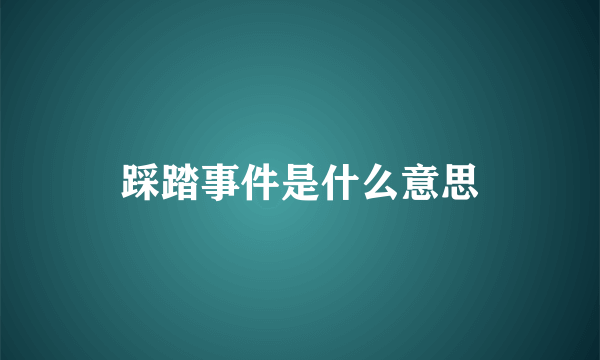 踩踏事件是什么意思