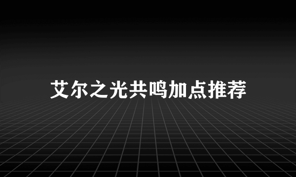 艾尔之光共鸣加点推荐