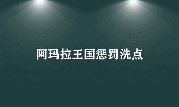 阿玛拉王国惩罚洗点