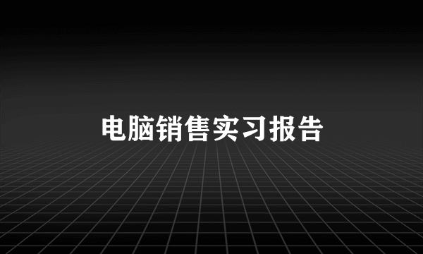 电脑销售实习报告