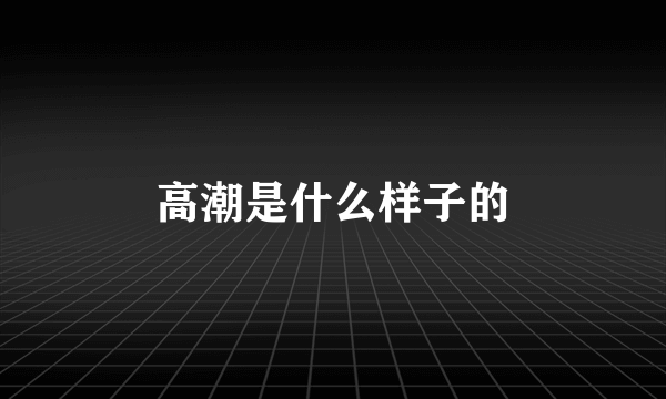 高潮是什么样子的