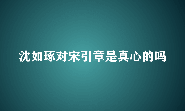 沈如琢对宋引章是真心的吗