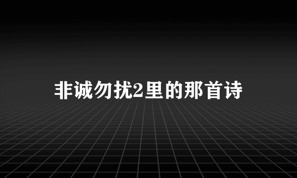 非诚勿扰2里的那首诗