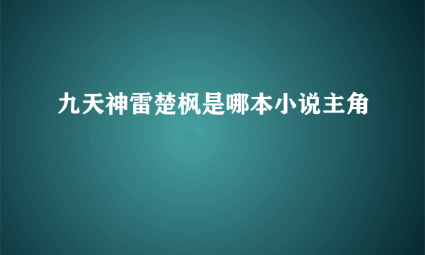 九天神雷楚枫是哪本小说主角