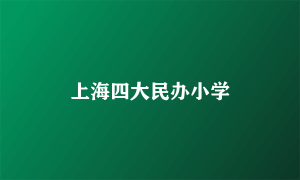 上海四大民办小学