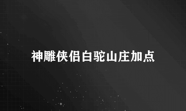 神雕侠侣白驼山庄加点