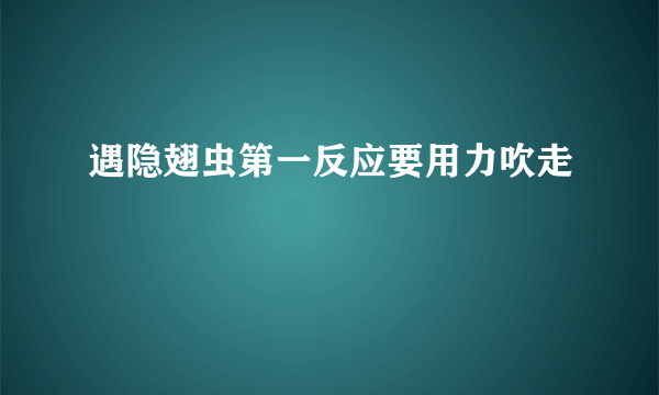 遇隐翅虫第一反应要用力吹走