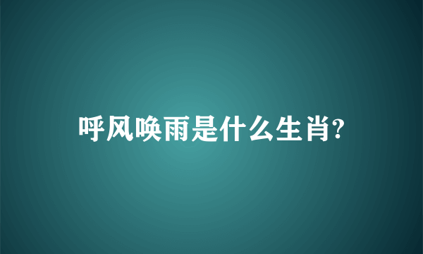 呼风唤雨是什么生肖?