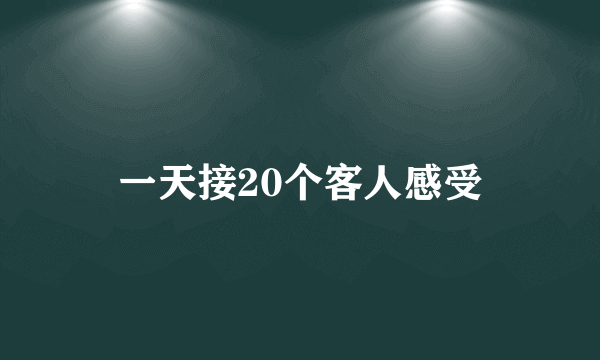 一天接20个客人感受