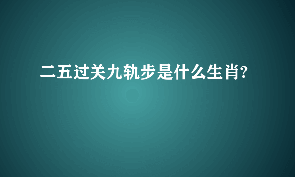 二五过关九轨步是什么生肖?