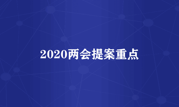 2020两会提案重点