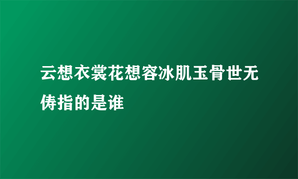 云想衣裳花想容冰肌玉骨世无俦指的是谁