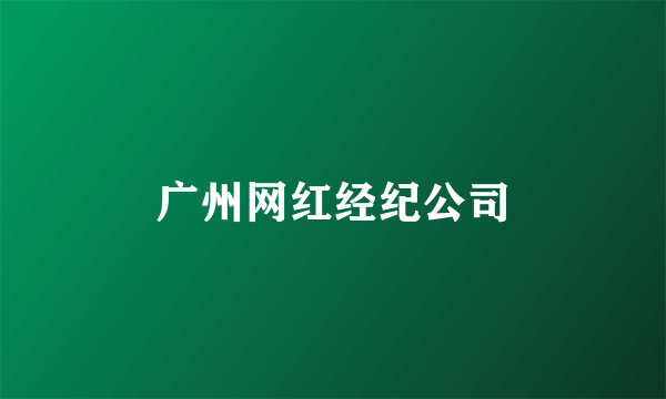 广州网红经纪公司