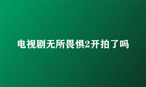 电视剧无所畏惧2开拍了吗