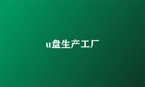 u盘生产工厂