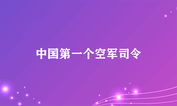 中国第一个空军司令