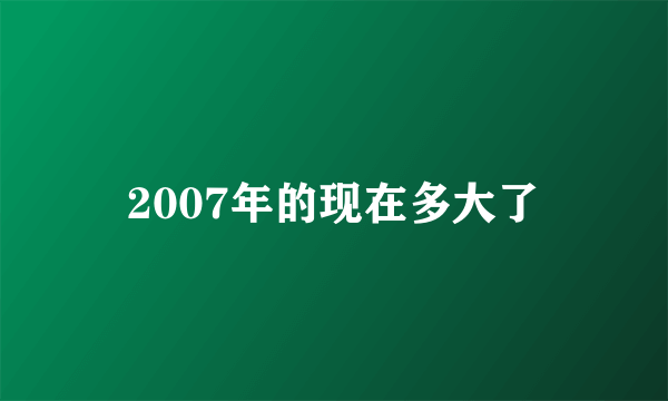 2007年的现在多大了