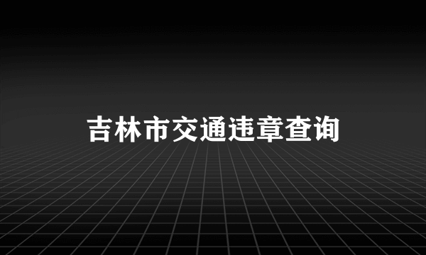 吉林市交通违章查询