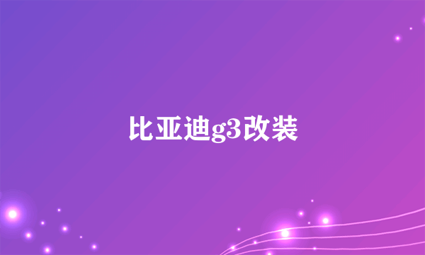 比亚迪g3改装