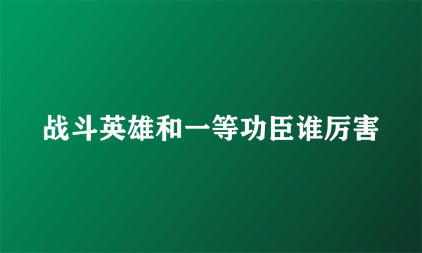 战斗英雄和一等功臣谁厉害