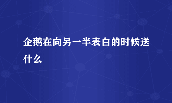 企鹅在向另一半表白的时候送什么