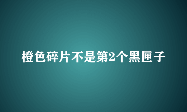 橙色碎片不是第2个黑匣子