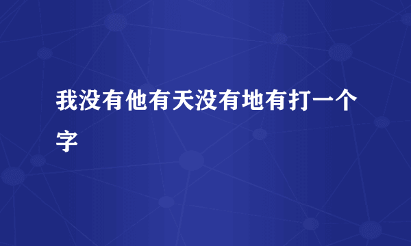 我没有他有天没有地有打一个字