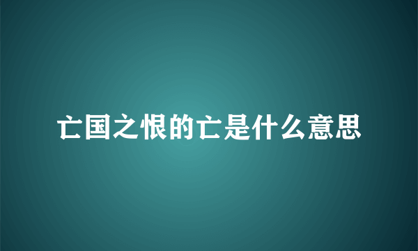 亡国之恨的亡是什么意思