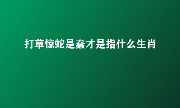 打草惊蛇是蠢才是指什么生肖