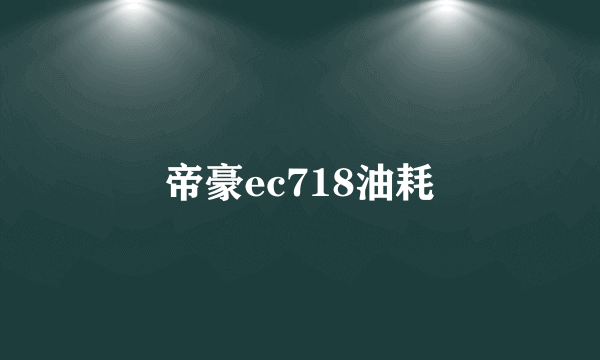 帝豪ec718油耗