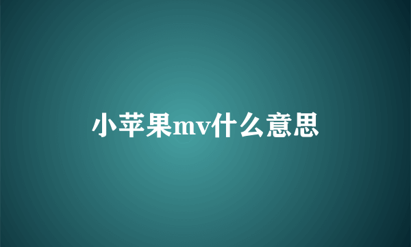 小苹果mv什么意思