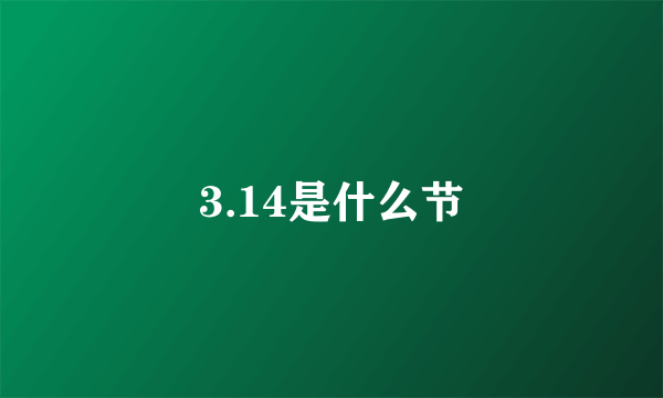 3.14是什么节