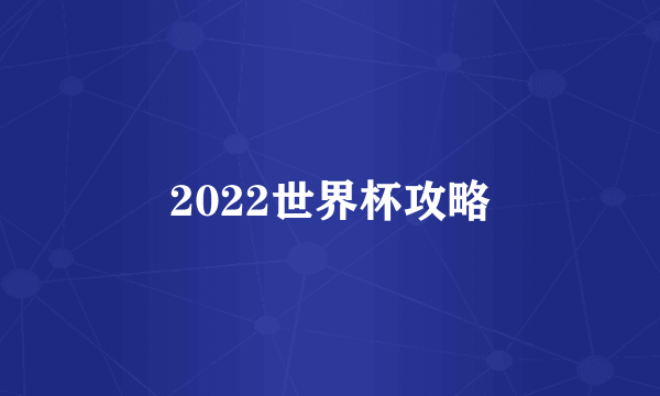 2022世界杯攻略