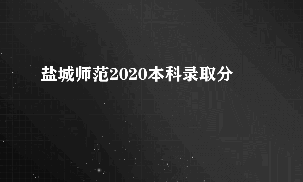 盐城师范2020本科录取分