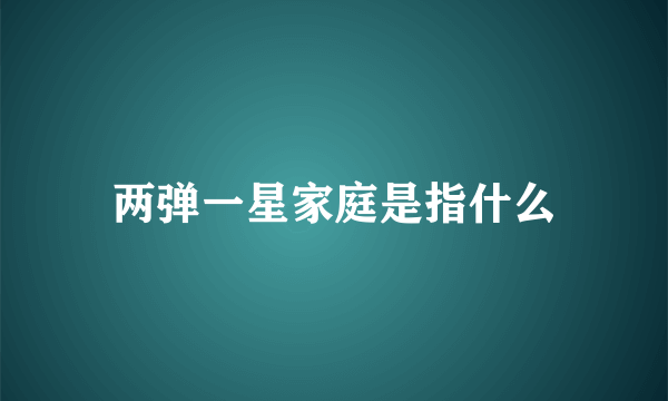 两弹一星家庭是指什么