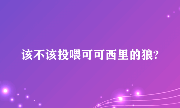 该不该投喂可可西里的狼?