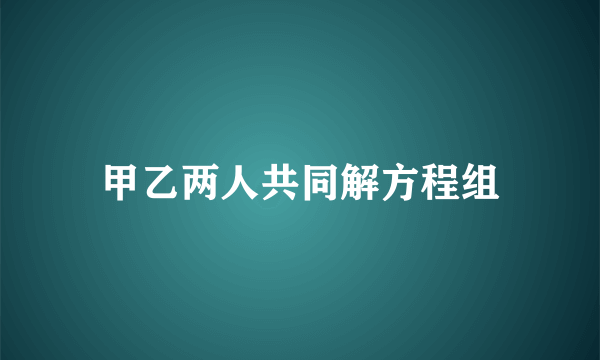 甲乙两人共同解方程组