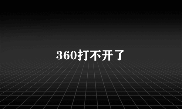 360打不开了