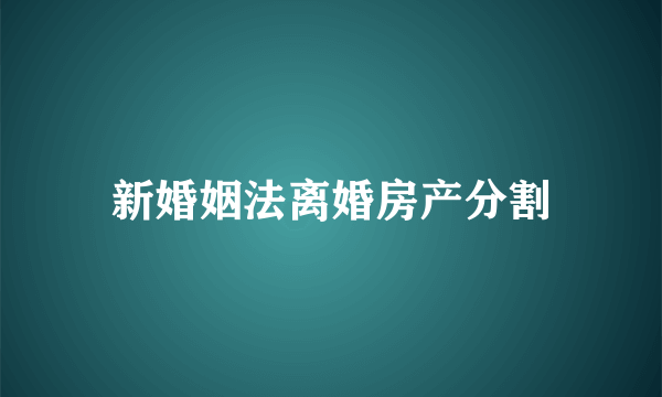 新婚姻法离婚房产分割