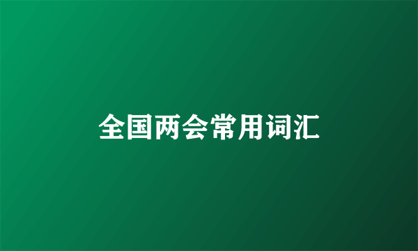 全国两会常用词汇