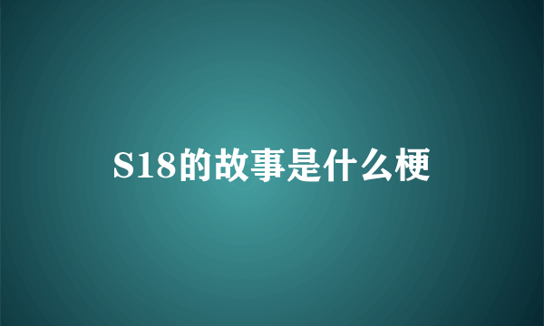 S18的故事是什么梗