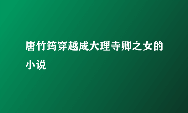 唐竹筠穿越成大理寺卿之女的小说