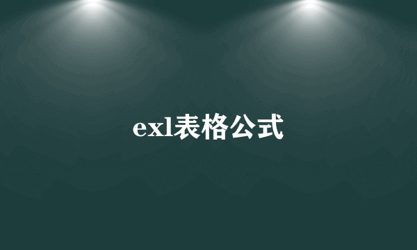 exl表格公式