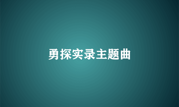 勇探实录主题曲