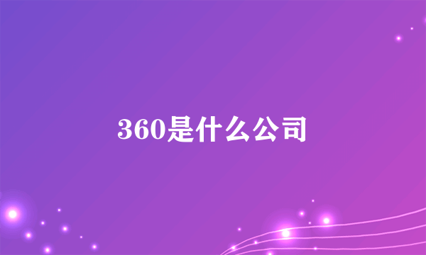 360是什么公司