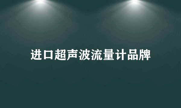 进口超声波流量计品牌