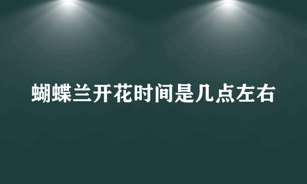 蝴蝶兰开花时间是几点左右